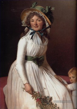  David Peintre - Portrait d’Emilie Serizait et de son fils néoclassicisme Jacques Louis David